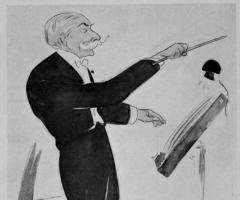 Andre-Messager-dirigeant-l-orchestre-de-l-Opera-caricature-de-Gir