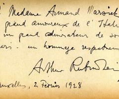 Carte-d-Arthur-Rubinstein-a-Mme-Armand-Marsick-1928