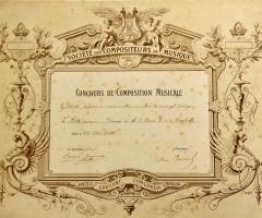 Diplome-du-concours-de-composition-musicale-de-la-Societe-des-compositeurs-de-musique-1886