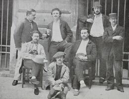 Les-concurrents-pour-le-concours-de-Rome-au-chateau-de-Compiegne-en-1885