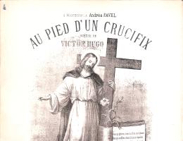 Page-de-titre-de-la-melodie-religieuse-Au-pied-d-un-crucifix-Hugo-Lacombe