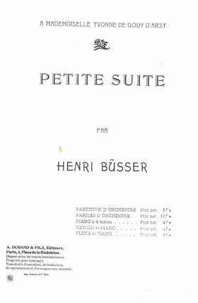Petite Suite pour violon et piano (Henri Busser)