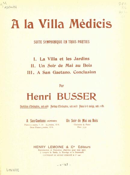 À la villa Médicis (Henri Busser)