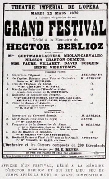 Grand festival dédié à la mémoire d'Hector Berlioz (22 mars 1870)