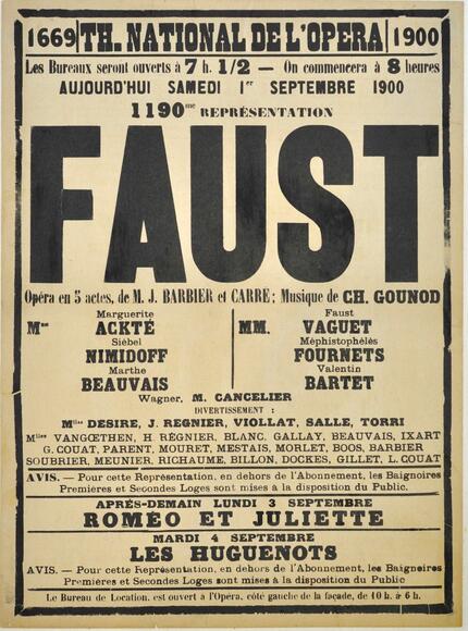 Faust de Gounod à l'Opéra de Paris