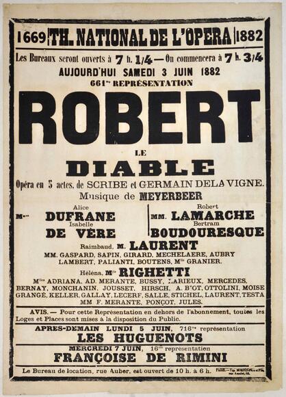 Robert le Diable à l'Opéra de Paris