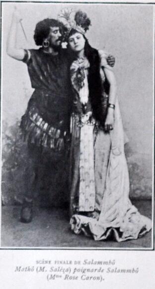 Albert Saléza et Rose Caron dans Salammbô (Reyer) : scène finale