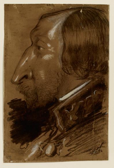 Alfred de Musset (portrait charge de Nadar)