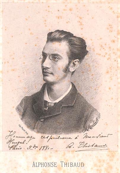 Alphonse Thibaud (portrait dédicacé à Heugel)