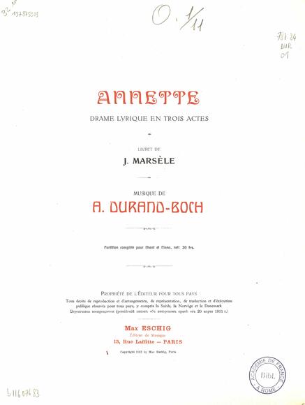 Annette (Marsèle / Durand-Boch)
