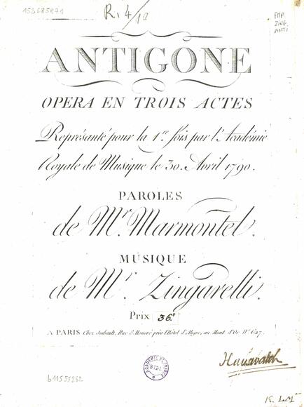 Antigone (Marmontel / Zingarelli)