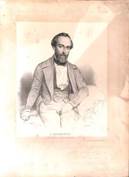 Antoine-François Marmontel (portrait dédicacé à Leduc)