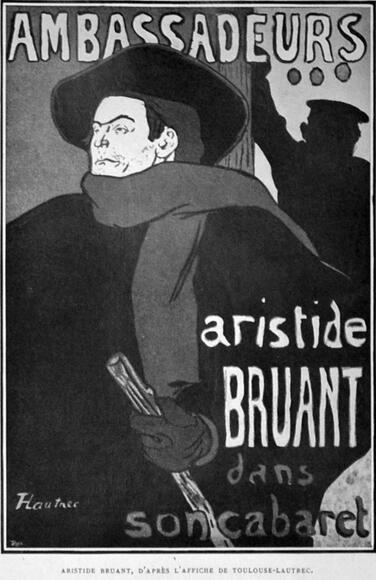 Aristide Bruant aux Ambassadeurs (par Toulouse-Lautrec)