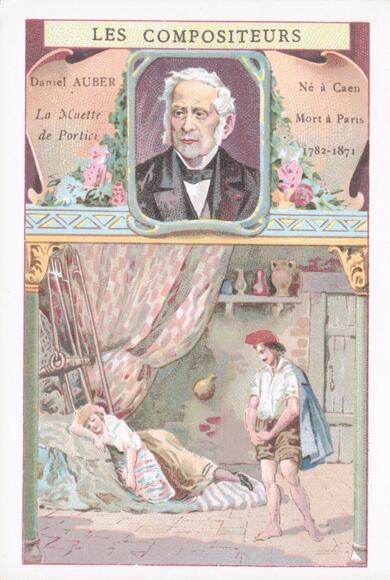 Auber et La Muette de Portici (carte Guérin-Boutron)
