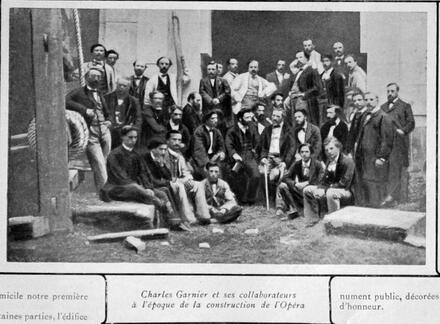 Charles Garnier et ses collaborateurs à l'époque de la construction de l'Opéra