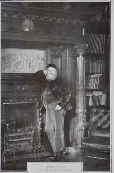Charles Gounod dans son salon-bibliothèque