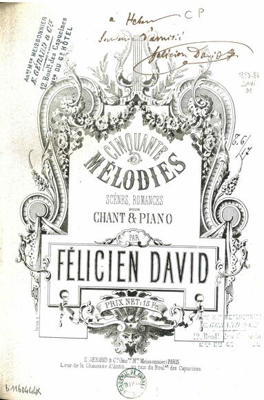 Cinquante Mélodies, scènes, romances pour chant et piano (Félicien David)