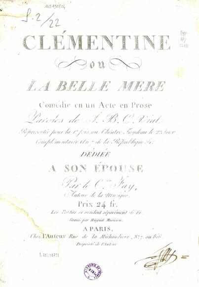 Clémentine ou La Belle Mère (Vial / Fay)