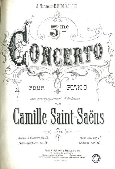 Concerto pour piano et orchestre n° 3 (Camille Saint-Saëns)