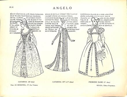 Costumes d'Angelo, tyran de Padoue de Bruneau (Catarina et Première Dame)