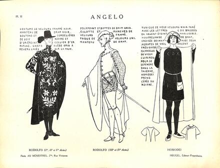 Costumes d'Angelo, tyran de Padoue de Bruneau (Rofolfo et Homodei)