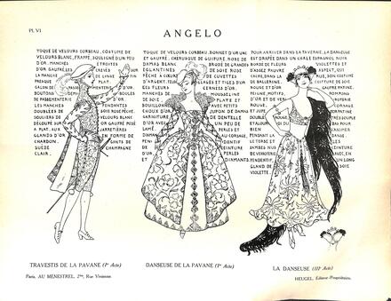 Costumes d'Angelo, tyran de Padoue de Bruneau (Travestis et Danseuse de la Pavane, La Danseuse)