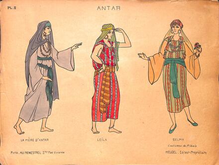 Costumes d'Antar de Dupont (La Mère d'Antar, Leila et Selma)