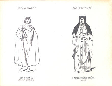 Costumes d'Esclarmonde de Massenet (Clarissimes et Diacres assistant l'Evèque)