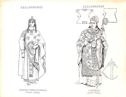 Costumes d'Esclarmonde de Massenet (Grandes dames du Palais et L'Evèque)