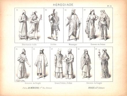 Costumes d'Hérodiade de Massenet (Marchands juifs, Soldat, Messager, Dames du Palais...)