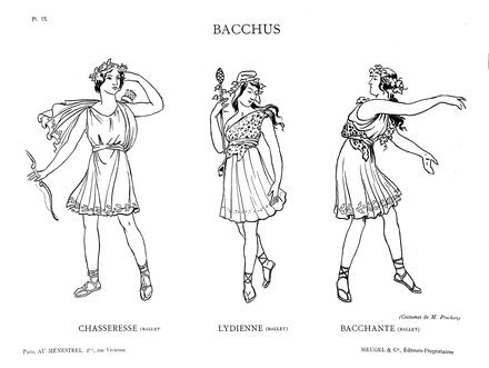 Costumes de Bacchus de Massenet (Chasseresse, Lydienne et Bacchante)
