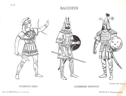 Costumes de Bacchus de Massenet (Guerriers grecs et guerriers hindous)