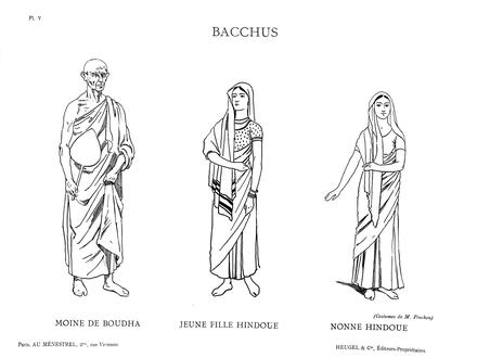 Costumes de Bacchus de Massenet (Moine de Boudha, jeune fille hindoue, nonne hindoue)