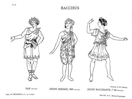 Costumes de Bacchus de Massenet (Pan, Jeune hindou, Jeune bacchante)