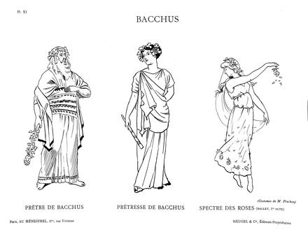 Costumes de Bacchus de Massenet (Prêtre de Bacchus, Prêtresse de Bacchus et Spectre des roses)