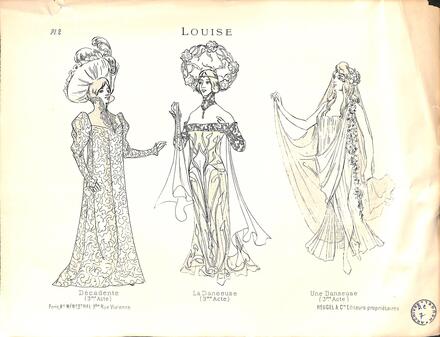 Costumes de Louise de Charpentier (Décadente, La Danseuse et Une Danseuse)