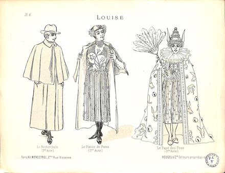 Costumes de Louise de Charpentier (Le Noctambule, Le Plaisir de Paris et le Pape des Fous)