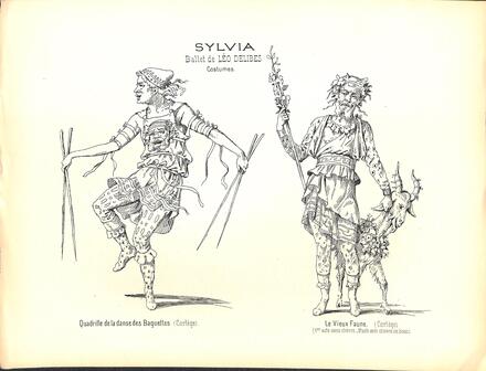 Costumes de Sylvia de Delibes (Quadrille de la danse des baguettes et Le Vieux Faune)