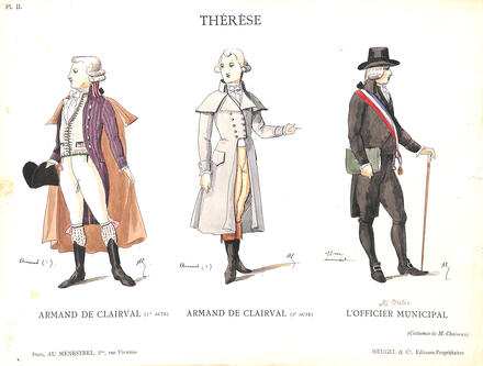 Costumes de Thérèse de Massenet (Armand de Clairval et l'Officier municipal)