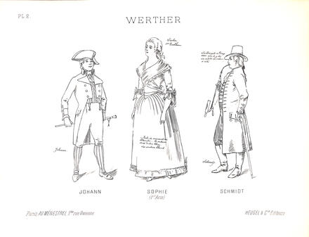 Costumes de Werther de Massenet (Johann, Sophie et Schmidt)