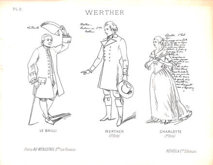 Costumes de Werther de Massenet (Le Bailli, Werther, Charlotte)