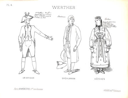 Costumes de Werther de Massenet (Un Officier, Brühlmann, Kätchen)