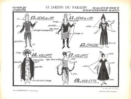 Costumes du Jardin du Paradis de Bruneau (Chœurs - Acte 3 - Scènes 6 et 7 - Acte 4)
