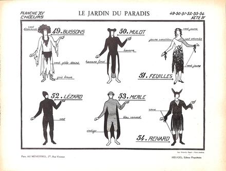 Costumes du Jardin du Paradis de Bruneau (Chœurs - Acte 4)