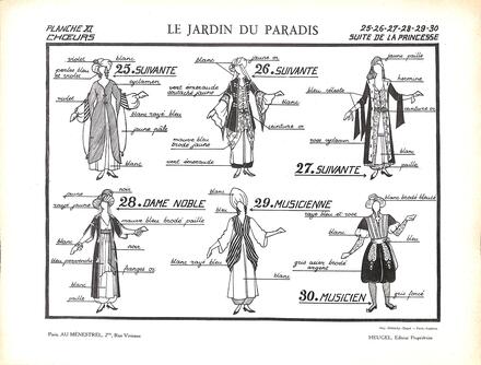 Costumes du Jardin du Paradis de Bruneau (Chœurs - Suite de la Princesse)