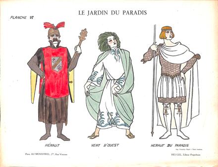 Costumes du Jardin du Paradis de Bruneau (Héraut, Vent d'Ouest et Héraut du Paradis)