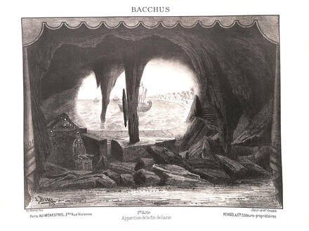 Décor de Bacchus de Massenet (1er acte : apparition de la fin de l'acte)