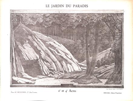 Décor du Jardin du Paradis de Bruneau (3e acte - 1er tableau)