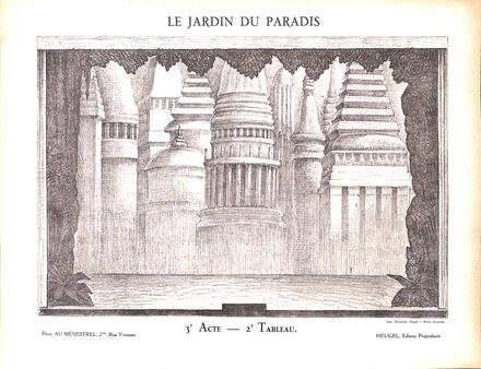 Décor du Jardin du Paradis de Bruneau (3e acte - 2e tableau)