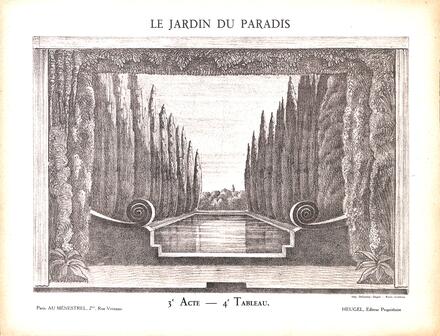 Décor du Jardin du Paradis de Bruneau (3e acte - 4e tableau)